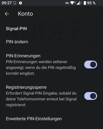 Signal Registrierungssperre